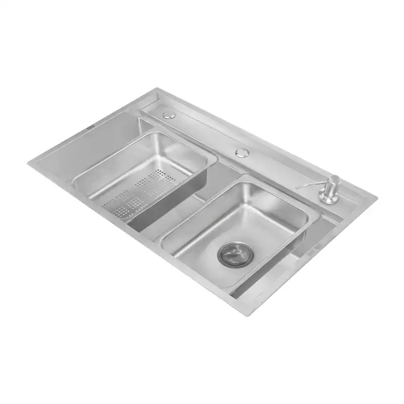 سینک باکسی تک لگن 2 Step SPP+ مدل 4022 استیل 304 ابعاد 90×52 سانتی‌متر