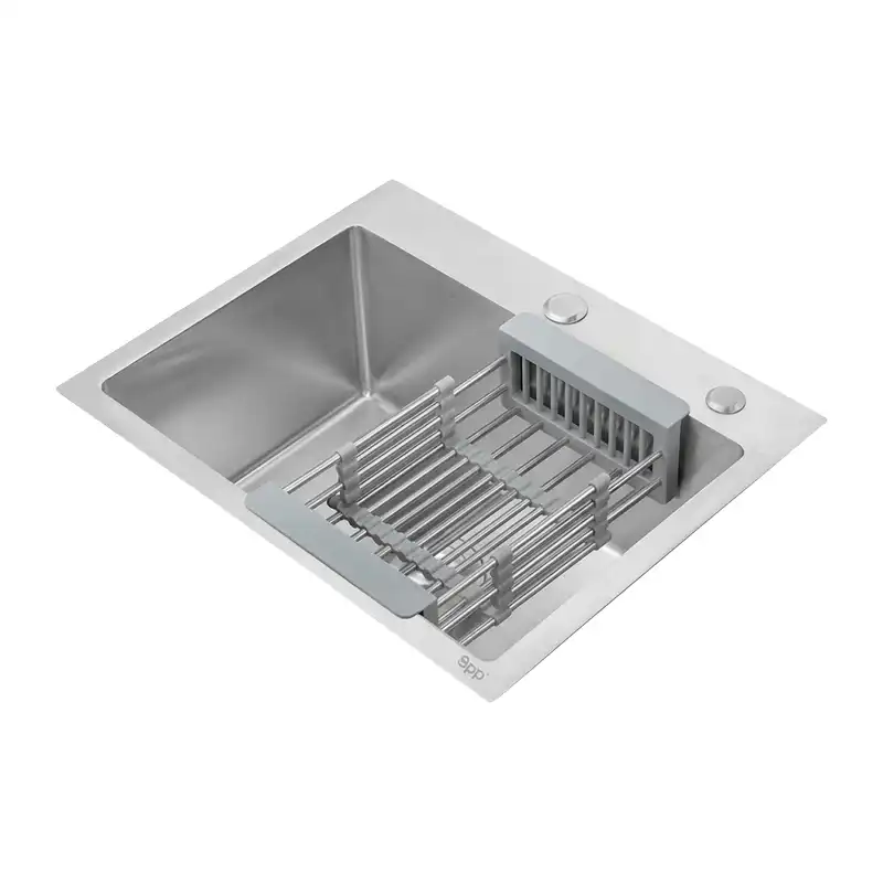 سینک باکسی تک لگن SPP+ مدل 4032 استیل 304 ابعاد 68×45 سانتی‌متر